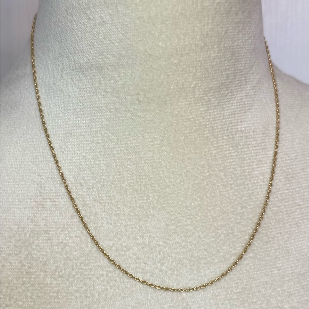 Elegant 14k Gold Rope Chain 18” Necklace